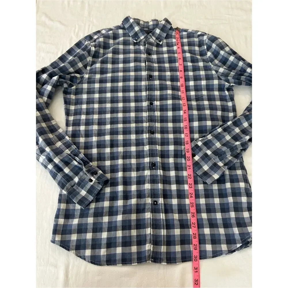 Banana Republic Luxe Flannel Shirt Men’s Large Tall Slim Fit Plaid Button Down